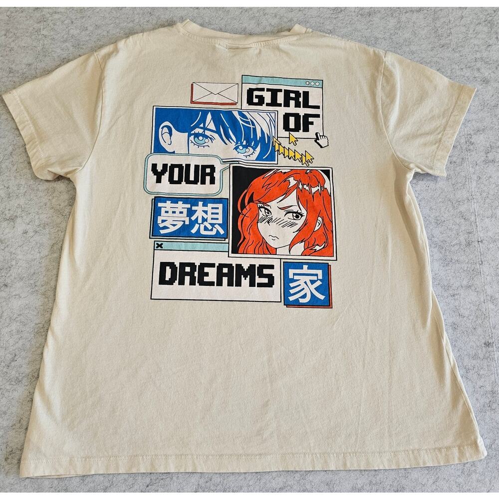 Skinny Dip Girl Of Your Dreams Graphic T Shirt, Anime, Beige, New, Womens Sz L
